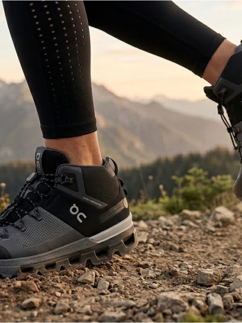 ON Cloudtrax 53.98588 Women's Running Shoes, Black/Rock Hiking Boots Size 5 NWB